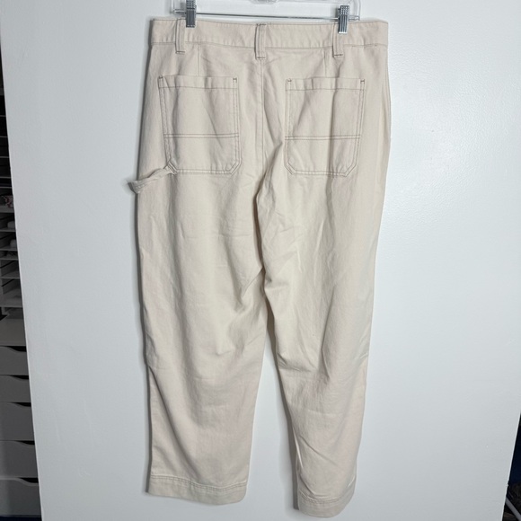 NWT Old Navy Utility Straight High‎ Rise Beige Size 14 Minimalist Neutral Modern - Picture 3 of 10
